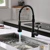 LED Commercial Kitchen Faucet with Pull Down Sprayer, Single Handle Single Lever Kitchen Sink Faucet