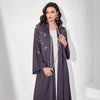 Beaded Floral Vine Abaya | Open-Front Embellished Cardigan (MOA268)