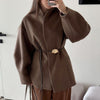 Belted Wool Coat with Shell Brooch(MS255)