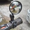 Bicycle Handlebar Rearview Mirror Portable Universal Adjustable Bike Rearview Mirror Wide-Angle Convex Mirror Rear View Safe Mirrors Adjustable Rotatable Handlebars Mounted Plastic Convex Mirror For Mountain