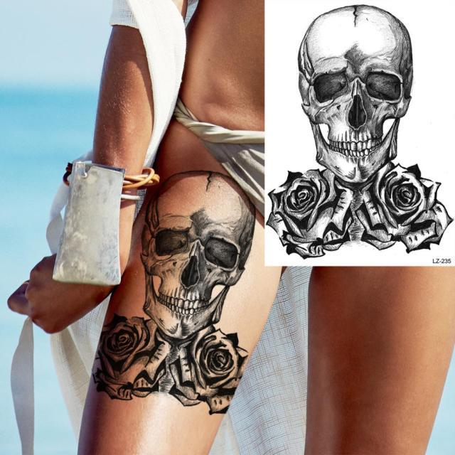 Big Black Tiger Tattoos Waterproof Leopard Tatoos Large Monster Body Arm Legs Tattoo Cool Tiger Face Temporary Tattoos For Women Men