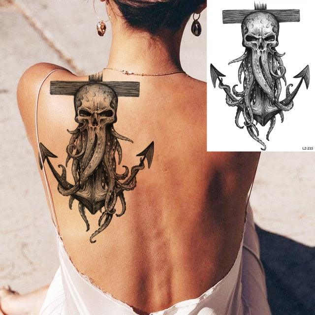 Big Black Tiger Tattoos Waterproof Leopard Tatoos Large Monster Body Arm Legs Tattoo Cool Tiger Face Temporary Tattoos For Women Men