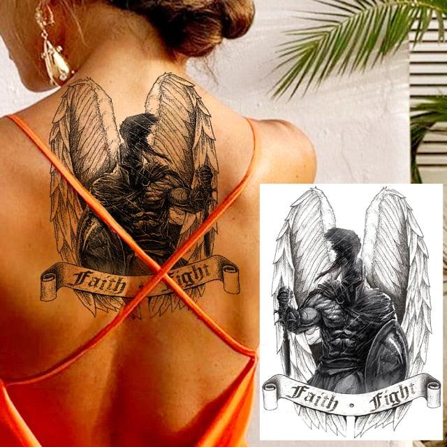Big Black Tiger Tattoos Waterproof Leopard Tatoos Large Monster Body Arm Legs Tattoo Cool Tiger Face Temporary Tattoos For Women Men