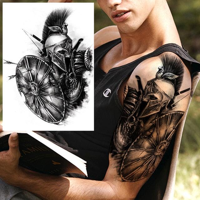 Big Black Tiger Tattoos Waterproof Leopard Tatoos Large Monster Body Arm Legs Tattoo Cool Tiger Face Temporary Tattoos For Women Men