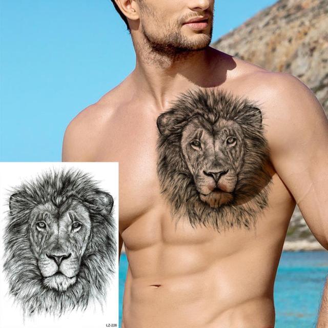 Big Black Tiger Tattoos Waterproof Leopard Tatoos Large Monster Body Arm Legs Tattoo Cool Tiger Face Temporary Tattoos For Women Men