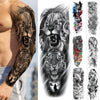 Big Realistic Tiger Tattoo Waterproof Temporary Dragon Flower Sticker Full Arm Large Size Sleeve Big Luxury Design For Mens