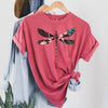 Floral Print Dragonfly Artful Floral Wing Motif Garden Breeze Botanical Accent Comfort Colors Tee
