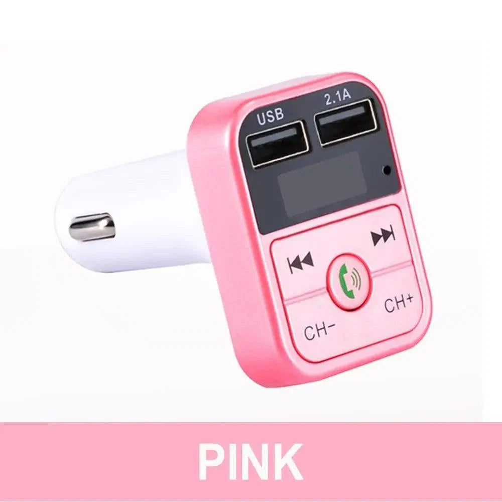 Black Car Bluetooth Wireless Hand-free Transmitter Dual USB Charger Music Player For Cars Easy Use Gadget