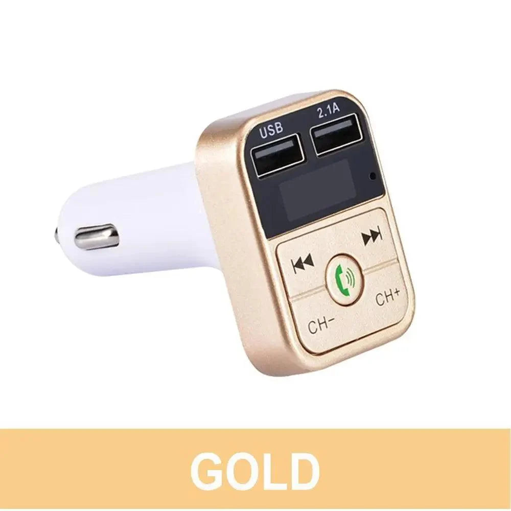 Black Car Bluetooth Wireless Hand-free Transmitter Dual USB Charger Music Player For Cars Easy Use Gadget