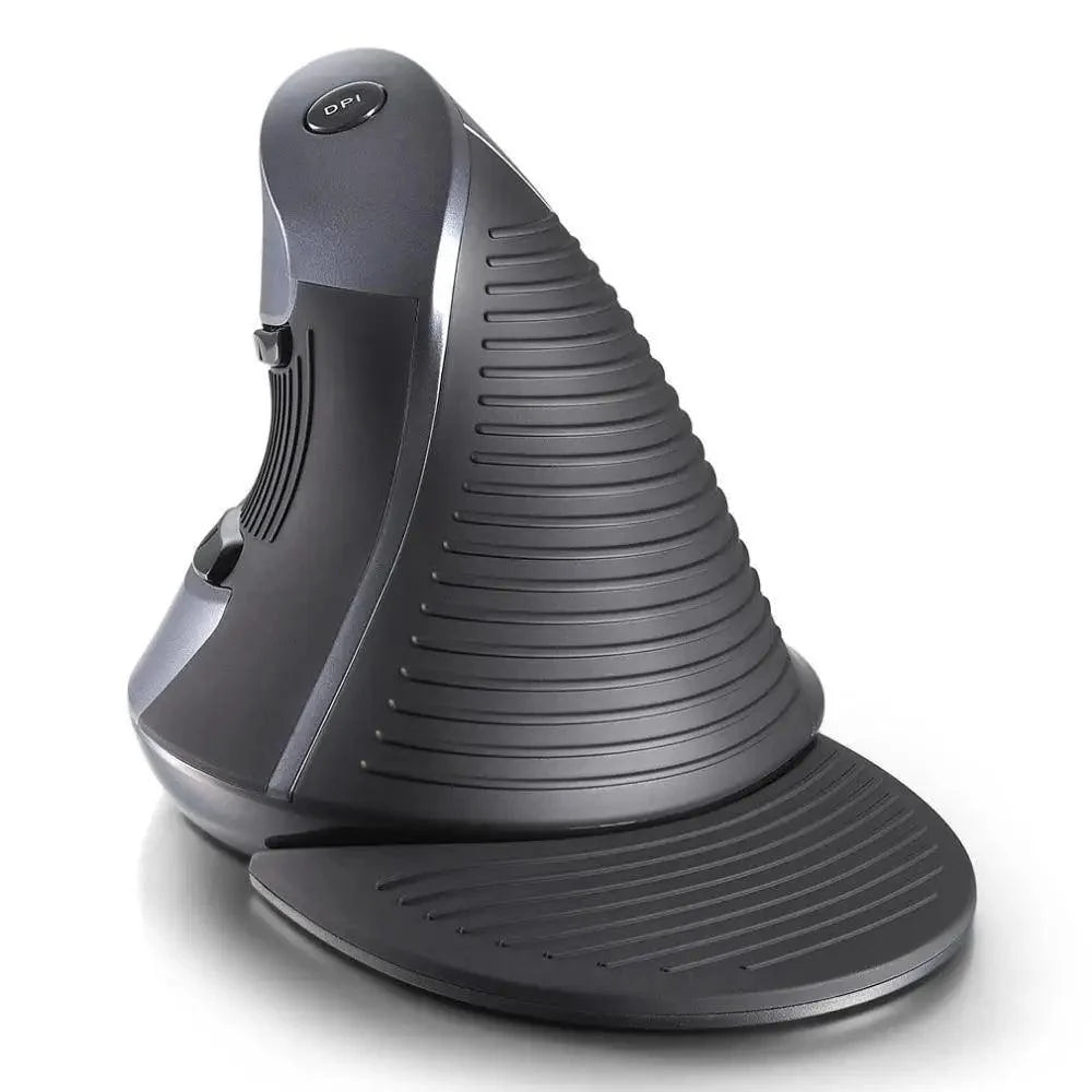 Black Ergonomic Design Office Vertical Mouse 6 Buttons 600/1000/1600 DPI Right Hand Mice With Wrist Mat Better Performance Mouse For PC Desktop Laptop