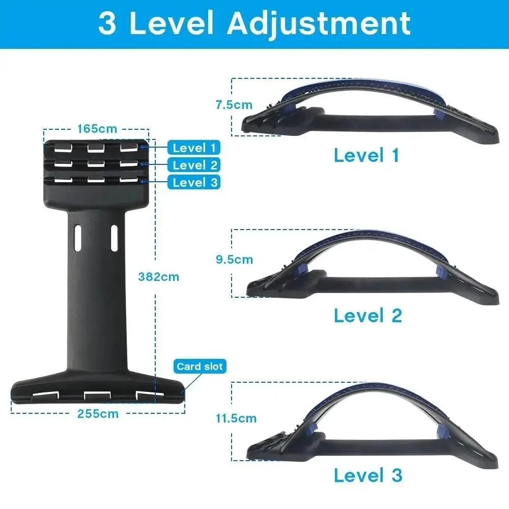 Black Purple Back Stretching Device Muscle Back Massage Relax Stretcher Posture Therapy Back Stretch Spine Pain Relief Stretcher Support Lower And Upper Muscle Pain Relief