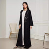 Black & Silver Embroidered Open Front Robe - Modest Elegant Abaya(MOA216)