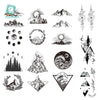 Black Temporary Waterproof Tattoo Sticker Mountains Tree Body Decoration Elegant Stylish Design