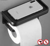Black Toilet Paper Holder Multifunction Bathroom Storage Shelf Roll Paper Holder Toilet Paper Holder With Shelf Matte Black Toilet Paper Holder Toilet Paper Roll Holder Bathroom Adhesive Toilet Paper Holder