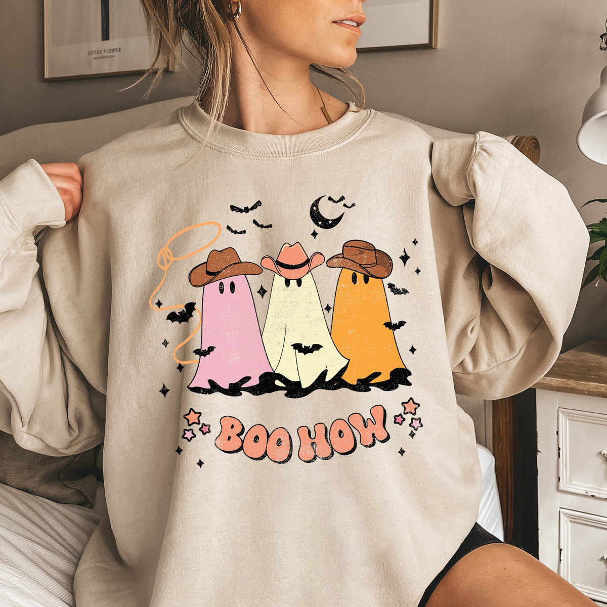Boo How Ghosts Halloween Spooktacular Cozy Night In Edition Ultra Premium Sweatshirt