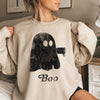 Boo Vintage Ghost Halloween Cozy Spooky Night Graphic Print Edition Autumn Nights And Cozy Fireside Moments Sweatshirt