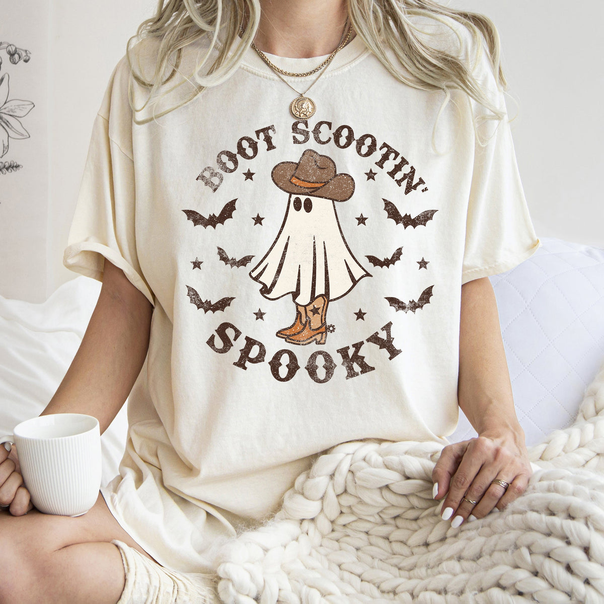 Boot Scooting Spooky Retro Ghost Featuring Classic Halloween Motif Comfort Colors Tee