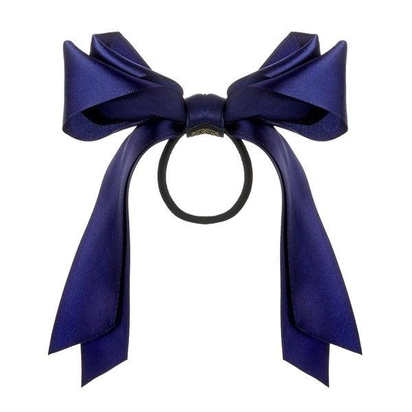 Bow-Knot Elastic Hair Bands Accessories Fashion Hair Band Long Ribbon Bow Ponytail Hair Tie Scrunchies Ponytail Holder Accessories for Women And Girls