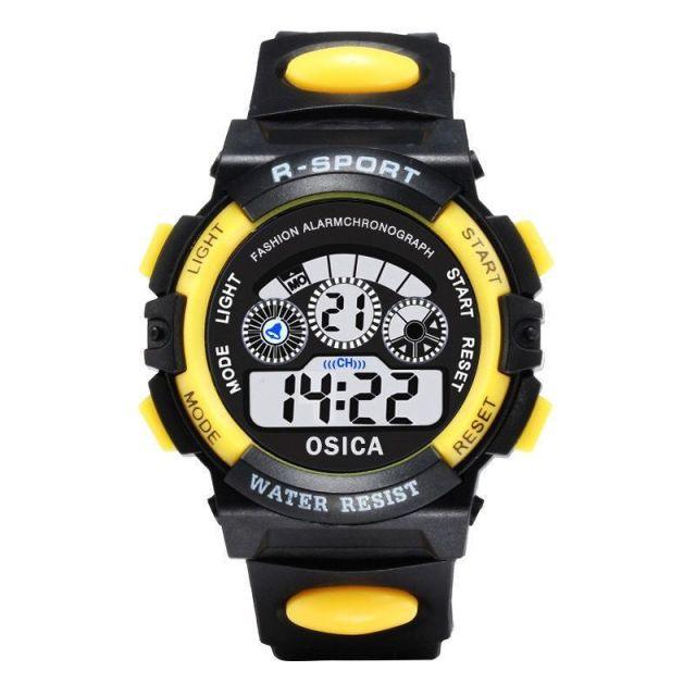 Boys Sports Military Kids Digital Watches Student Childrens Watch Fashion Luminous Led Alarm Camouflage Green Waterproof 7 Color Led Backlight Multifuction Wristwatch For Boys Girls