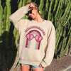 Heart Breaker Love Sunglasses Retro Graphic Statement Cozy Vintage Vibe Valentine's Day Edition Sweatshirt
