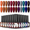 Brown Blue Gel Nail Polish UV LED Autumn Winter Series Matte And Glossy Colors Elegant Stylish Design For Womens