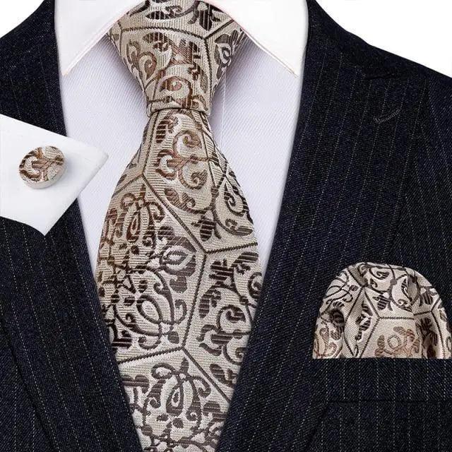 Business Luxury Men Silk Necktie Fashion Tie Sets For Men Wedding Party Wear Elegant Neck Tie Design For Men Soft Business Casual Suit Neckties