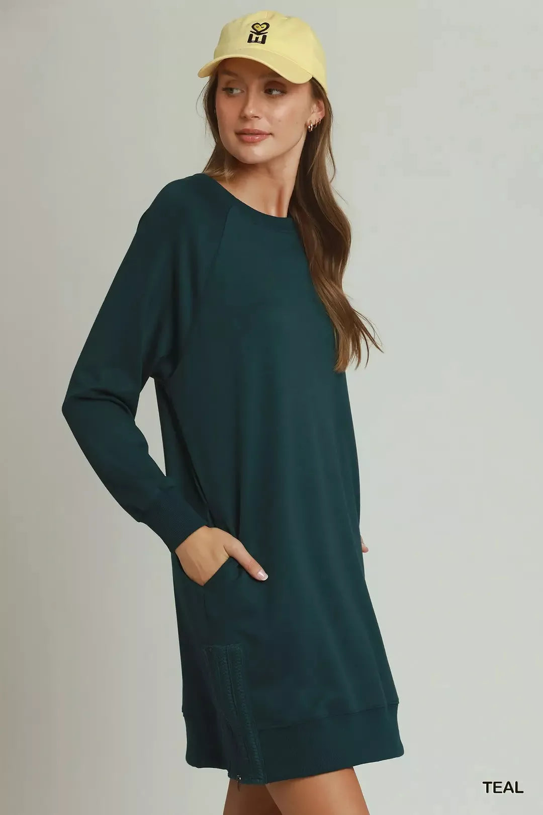 Umgee Side Crochet Zipper Detailed Dress