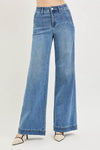 RISEN Tummy Control Elastic Band High Rise Wide Jeans
