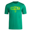 adidas Mens Short Sleeve Pre-Game T-Shirt Kelly/Austin Fc X-Large