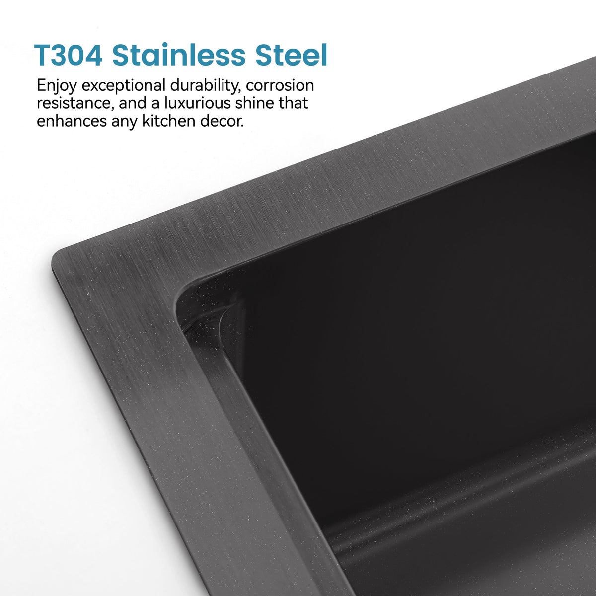 Stainless Steel Kitchen Sink, 30″x19″ Single Bowl, Undermount Handmade Sink in Black, with Cutting Board, Colander