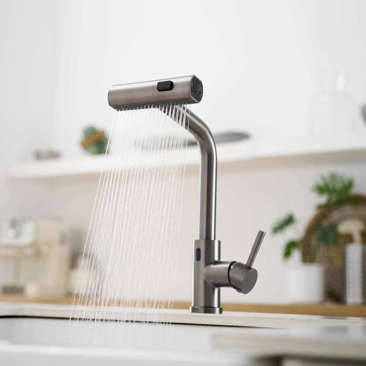 Touchless Kitchen Faucet, Hands Free Automatic Smart Kitchen Faucet, Stainless Steel Touchless Kitchen Faucet