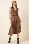 Smocked Ruffled Tiered Midi Dress For Women – Feminine, Romantic & Elegant Boho Chic Dress for Special Occasions