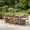 4 Pieces Arly Green Outdoor Bar Stool Solid Acacia Wood and Woven Wicker