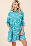 Zebra Print Button-Down Shirt Mini Dress For Women – Bold and Fashion-Forward with Tiered Detail