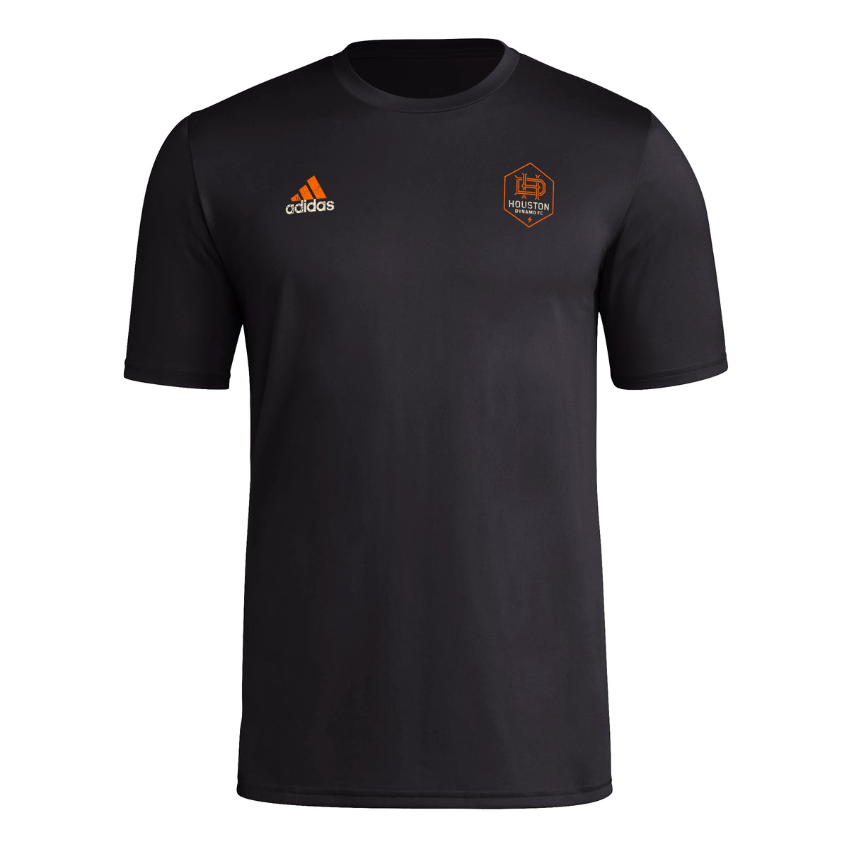 adidas Mens Short Sleeve Pre-Game T-Shirt Black/Houston Dynamo XX-Large