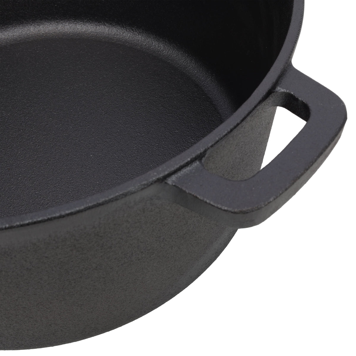 2 in 1 Pre-Seasoned Cast Iron Dutch Oven With Dual Handles, Outdoor Camping Deep Pot for Camping Fireplace Cooking BBQ Baking Campfire, 5 Quart.With 2pcs Silicone Handel Covers.