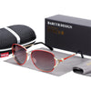 Elegant Women Gradient Luxury Polarized Sunglasses Luxury Round Eyewear With Metal High Quality Frame  lunette de soile