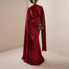 Cape Overlay Dress with Detachable Shawl(MS308)