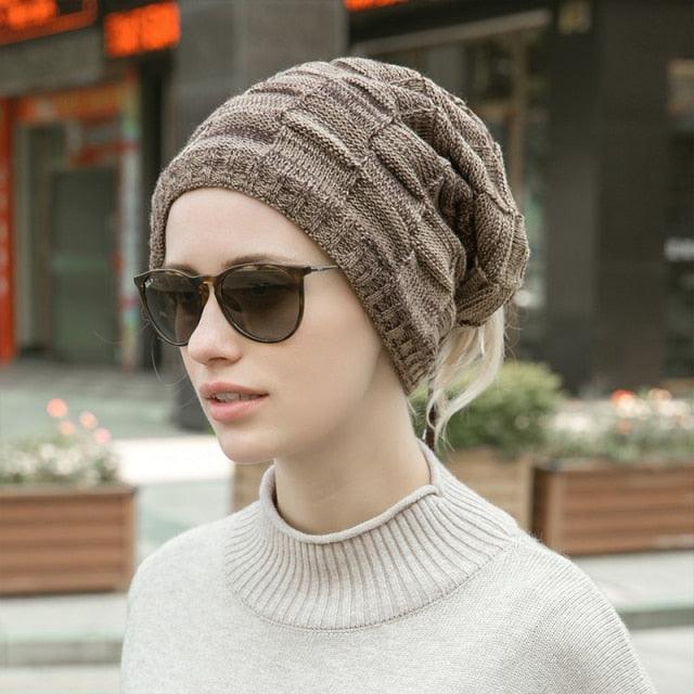 Caps Warmer Bonnet Casual Cap Winter Beanie Hats Hat winter hat Bobble Hat Winter Balaclava Women Bandana Baotou Cap Scarf Warm Thick Beanie Skellies Women Girls Cable Knit Soft Cute Beanie with Ears Detachable Pompom Fur Hat Girls