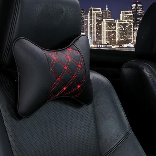 Car Neck Pillows Headrest Relief Filled Fiber Universal Car Pillow Both Side Pu Leather 1pcs Pack Headrest For Car Neck Pillows Both Side Pu Leather Headrest Head Pain Relief Filled Fiber Universal Car Pillow Neck Pillow Softness Car Headrest Pillow
