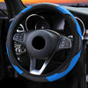Car Steering Wheel Cover Breathable Anti Slip PU Leather Steering Covers Suitable 37-38cm Auto Decoration Carbon Fiber Thread Leather Steering Wheel Cover Heavy Duty Pure Cowhide Steering Wheel Cover, Genuine Leather Steering Wheel Cover