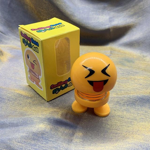 Cartoon Car Ornaments Electroplating Spring Shaking Head Doll Toy Shaking Head Toys Car Ornaments Bobblehead Nod Dolls Cute Cartoon Funny Wobble Head Robot Lovely Car Dashboard Decor Spring Car Decoration Doll Stretchable Toy Deformation