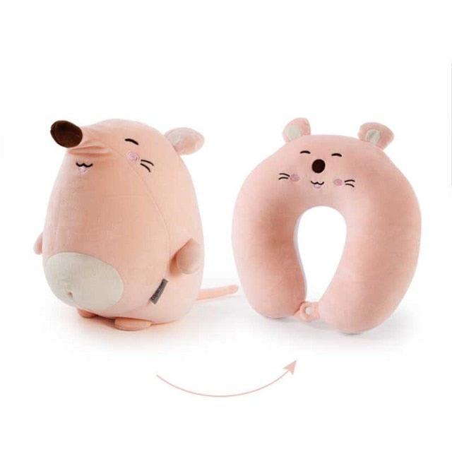 Cartoon Deformable U-shape Neck Pillows Hamster U-Shaped Neck Pillow Throw Pillow Neck Supporter Foam particle Headrest Office Nap Desktop Pad Headrest & Neck Pillow For Kids Boys & Girls Teens Travel Accessories For Airplane Car