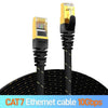 CAT7 Ethernet Cable 10G 600MHz Shielded Flat RJ45 Internet Network Patch Cord Fast LAN Wire Network Gold Plated Lead Polyester Braided For Gaming