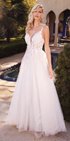 Cinderella Divine CB072W Layered A-Line Tulle Bridal Gown Embroidered Bodice