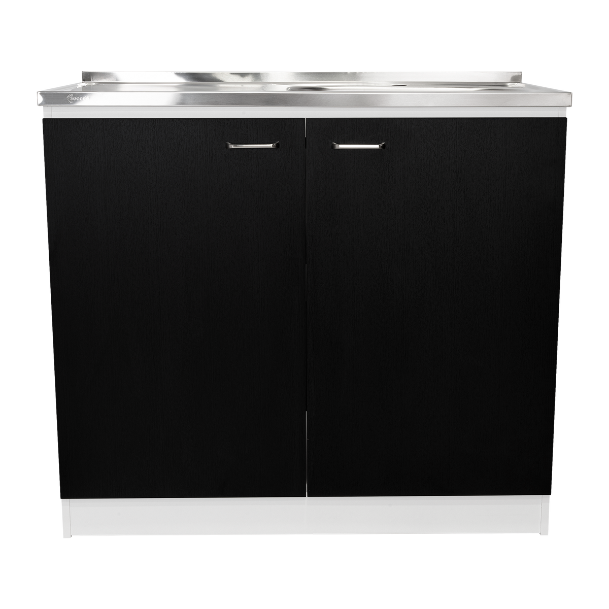 Napoles Utility Sink With Cabinet, Double Door, One Shelf -White / Black