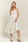 Smocked Floral Sweetheart Neck Cami Summer Dress For Women – Romantic Floral Cami Dress with Sweetheart Neckline & Ruffled Details for Spring & Summer Events