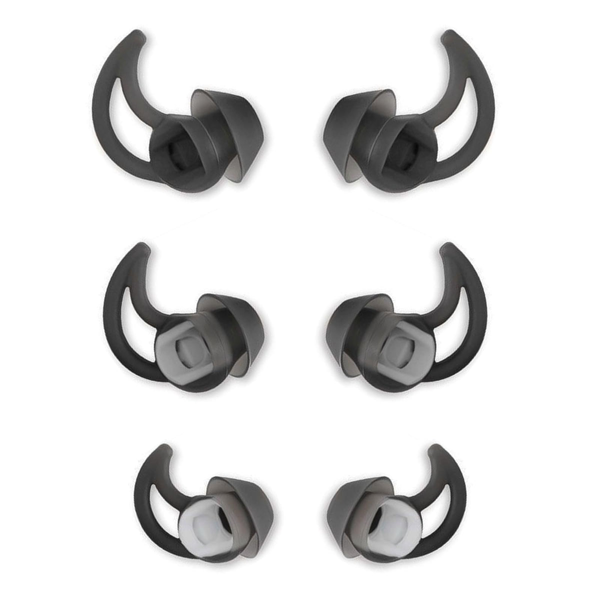 MQIMY Silicone Replacement Earbud Tips Earbud Covers Ear Tips Compatible with Bose QC20 QC20i SoundSport SIE2i IE2 IE3 Headphone Rubber Tips 3 Pairs S M L