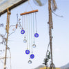 Chakra Energy Clear Crystal Ball Sun-catcher Turkish Window Prisms Blue Evil Eye Light Catching Wind Chimes For Office Decor Home Garden Hanging Decoration Showpiece Lucky Gift
