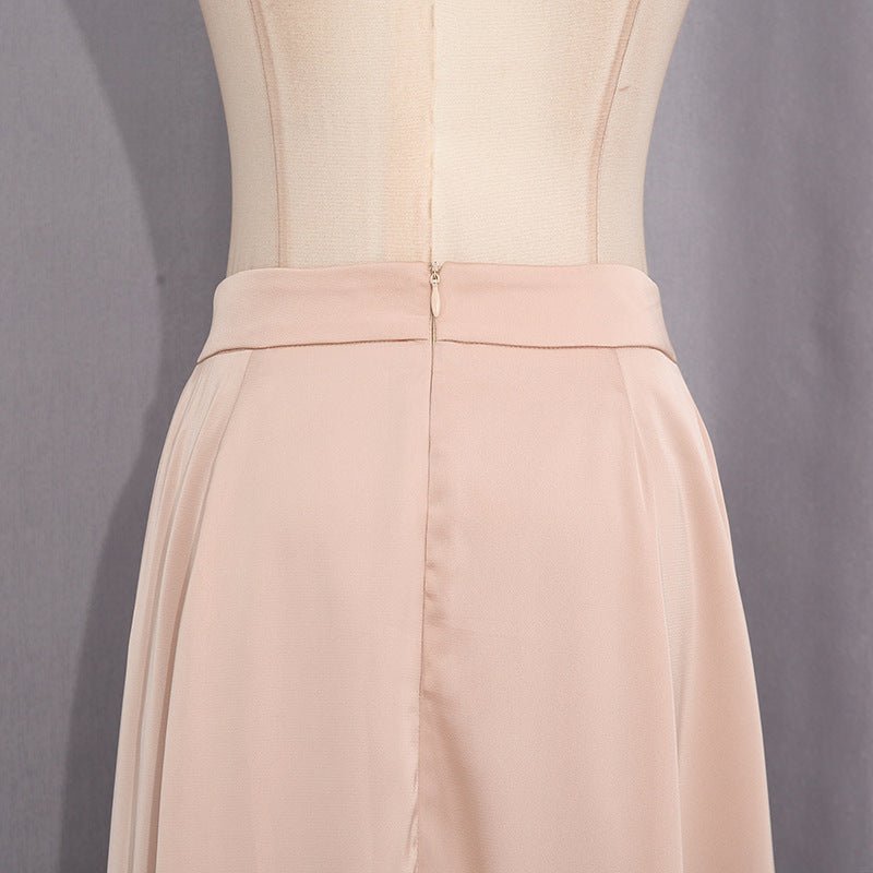 Champagne Satin Cape & Skirt Set(MS314)